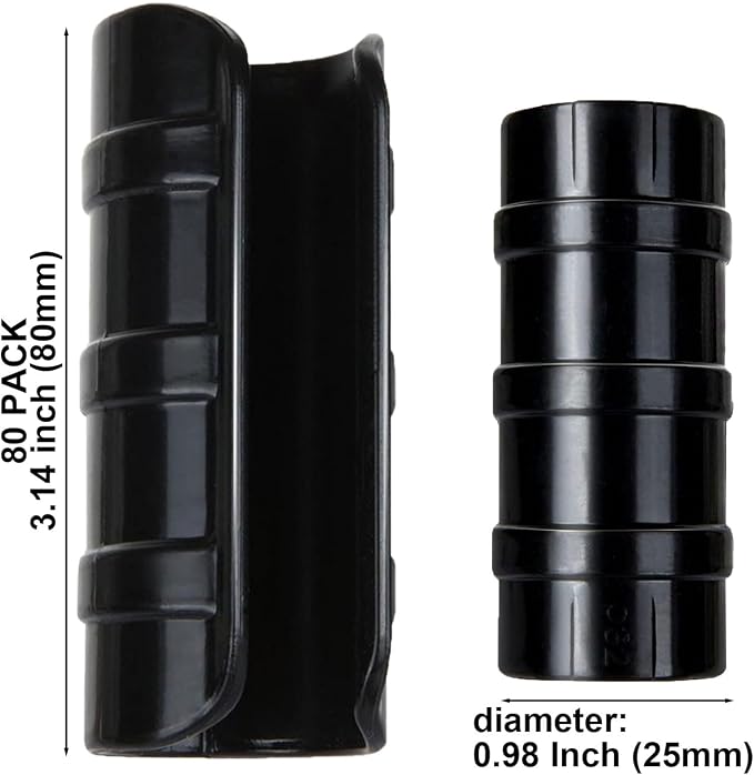 80PCS 3/4 inch Greenhouse Clips Black Greenhouse Clamps Black Plastic Clamps Garden Buildings Tube Clips for PVC Pipe Greenhouse Films, Sunshade Nets, Shelters, Farming, Gardening