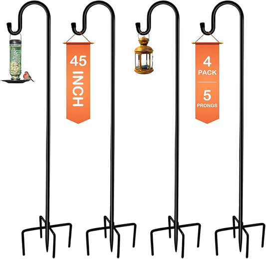 Ottsuls Shepherd-Hooks Adjustable for Bird-Feeder Lantern Plant-Hook Garden-Stake - Plant Stand Hanger for Outdoor Flower Basket, Bird Feeder Hanger Weddings Decor