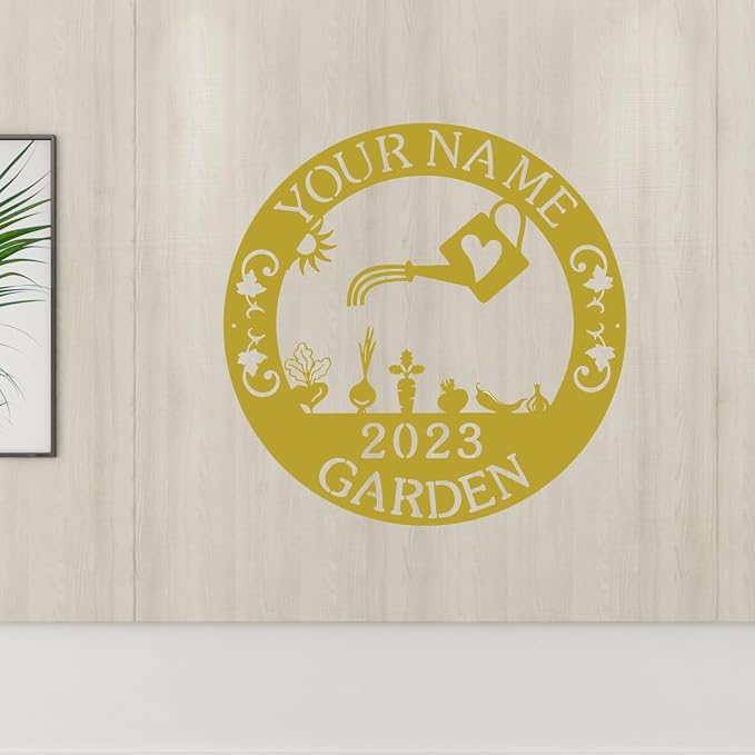 CFC0121317 Customize Name Murals for Outdoor Plaques for Mothers and Grandma, Exclusive Personalized Metal Sign, Personalized Vegetable Garden Sign
