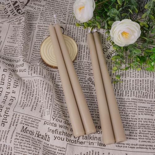Viyffo Taper Candles, 10 Inch, 4 Pack, Nougat Brown – Unscented, Smokeless - Image 4