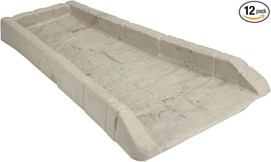 Suncast 12 Pack Easy Assembly Outdoor Decorative Poly Composite Rain Gutter Downspout Splash Block Effective in Any Type of Weather, Stone Light Taupe