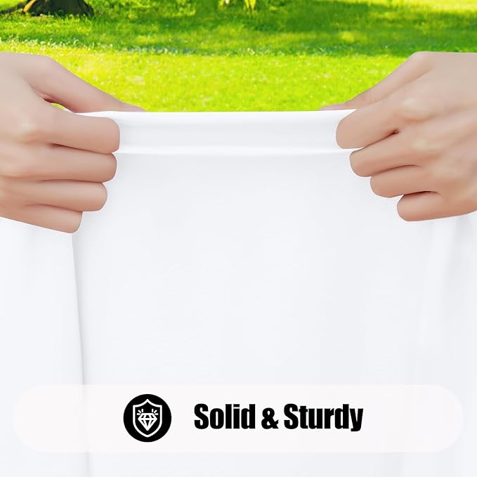 Smiry 6 Pack Rectangle Picnic Table Cloth, Waterproof Elastic Fitted Tablecloths, Washable Polyester Rectangular Patio Table Cover for Camping, Indoor and Outdoor (White, 36"x72")