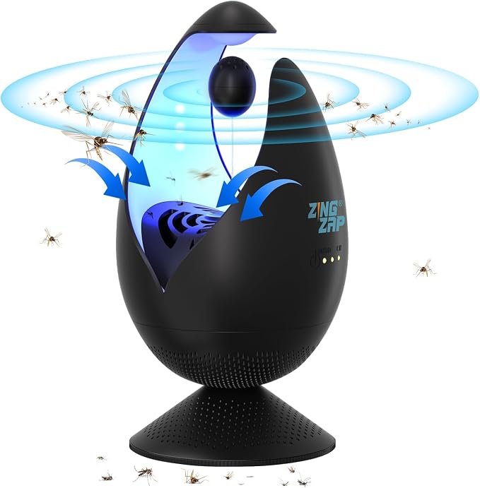 ZingZap Indoor Mosquito Trap Magic Magnet Double-Bait, 2X More Effectively Lures and Captures Mosquitoes & Gnats, Flying Insect Trap, Dusk/Dawn Smart Auto-Switch, Non-Toxic and Safe