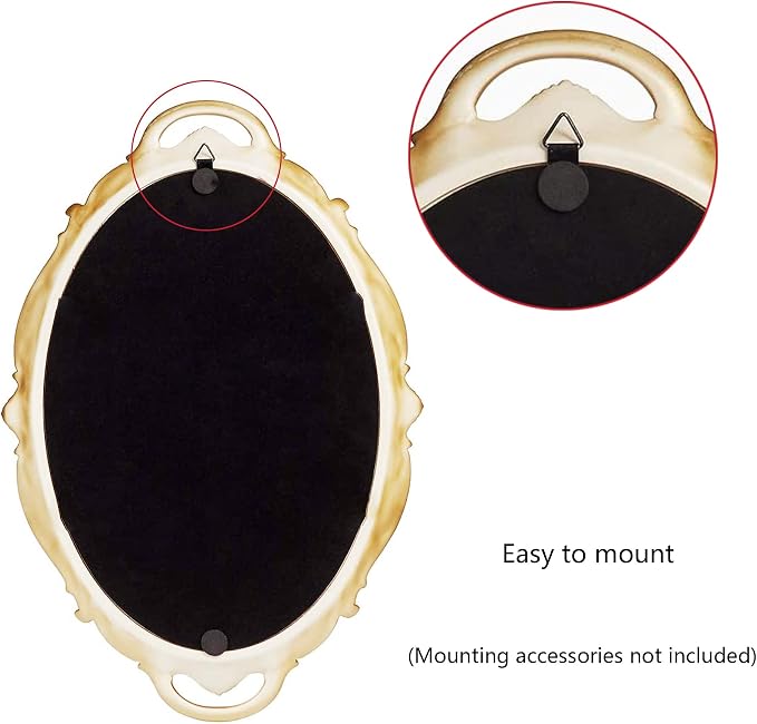 YCHMIR Vintage Mirror Small Wall Mirror Hanging Mirror 14.5 x 10 inchs Oval Gold