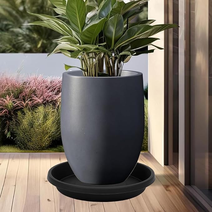 NIMYAU 5 Pack Plant Saucer 6 Inch,8 10 12 14 16 18 20 Inch, Heavy Sturdy Plant Trays for Pots, Plant Water Catcher Tray for Plants, Plastic Plant Saucers for Indoors no Holes