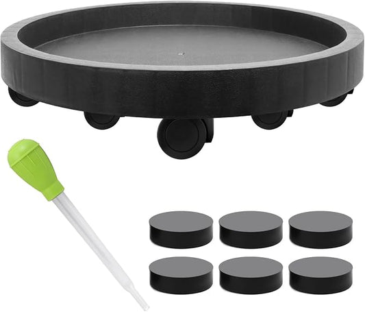 1Pack 23''Extra Large Plant Stand with Wheels, Plant Stand Dolly for Heavy Planter,Wheeled Planter Saucer Tray,Rolling plant stand,Heavy-Duty Plant Caddy with Casters for Indoor and Outdoor(Black)