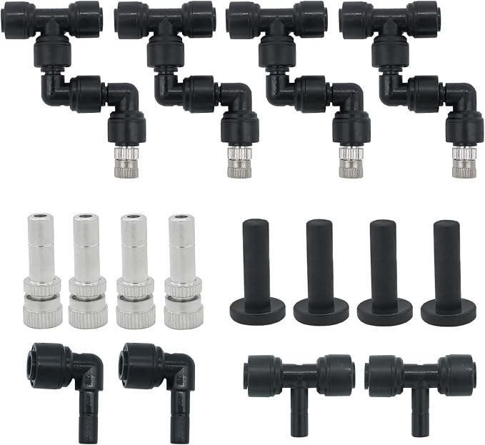 4 Pack Reptile Mister Nozzles，Reptile Misting Nozzles 1/4'', Reptile Fogger Fine Mist Nozzles for Full Water Coverage, Replacement Micro Spray Nozzles