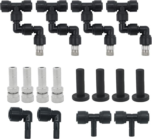 4 Pack Reptile Mister Nozzles，Reptile Misting Nozzles 1/4'', Reptile Fogger Fine Mist Nozzles for Full Water Coverage, Replacement Micro Spray Nozzles
