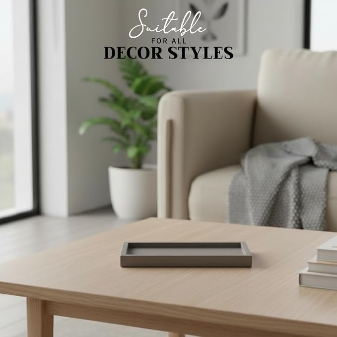 SURI Concrete Candle Tray – Small Decorative Stone Tray for Candles & Home Decor, Minimalist Candle Holder Tray