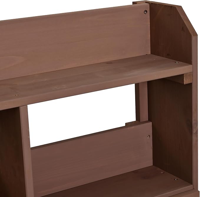 Merax Farmhouse Potting Bench with 6 Drawers, 44.6” Large Garden Workstation, Outdoor Kitchen Island with Bottom Cabinet & Hooks, Freestanding Patio Furniture,Brown