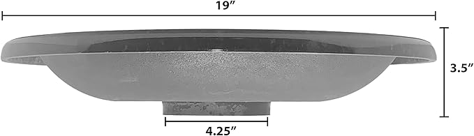 BIRDS AND BEYOND Bird Bath, Bowl Only - 19" Slate/Wine Fiber Clay Bird Bath Bowl, Lightweight 5lbs.