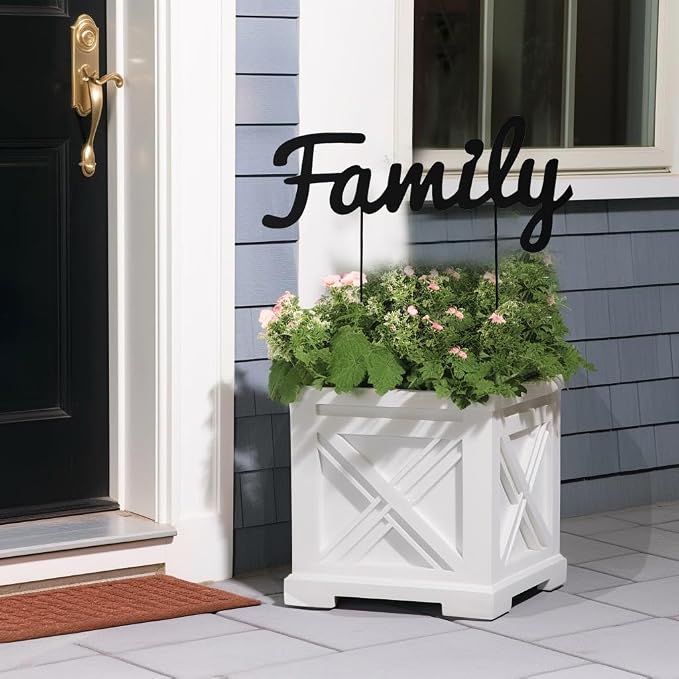 19.25"H Metal Letter Family Garden Stake Thanksgiving Outdoor Garden Lawn Yard Sign for Planter Walkway Pathway