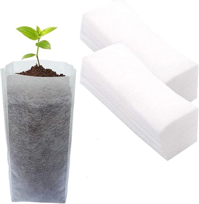 gardtree 3/4 Gallon 100PCS 7.8×11 Inch Breathable Tall Plant Grow Bags - Non-Woven Plant Nursery Bags for Seed Starting, Indoor/Outdoor Vegetables, Herbs & Flowers | Easy Transplant, Space Saving