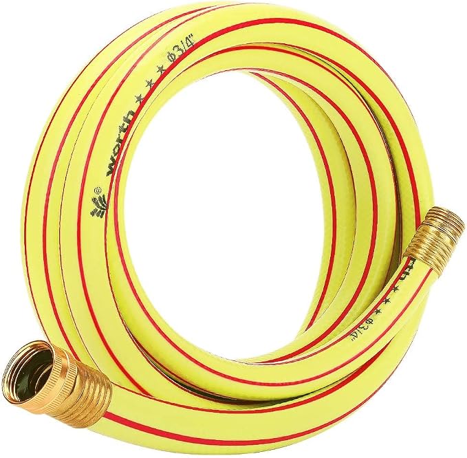 Yellow Garden Hose 3/4 in. x 50 ft. -Non Kinking, Leak Free, Flexible, Male to Female Fittings -Heavy Duty Lightweight Durable PVC Water Hose -150PSI Work & 500PSI Burst, for Lawn & Commercial Use