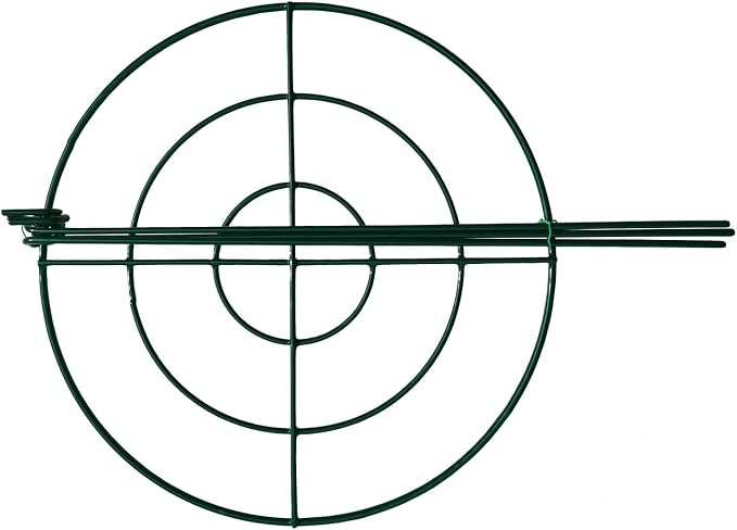 10 Pack 12"x16" Peony Cages Plant Support Stakes Grow Through Grid Grow Through Hoops, Metal Flower Plant Brace Support Ring for Heavy Blossom