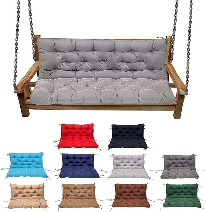 Swing Cushion Replacement Outdoor Porch Waterproof Bench Cushion 2-3 Seater Washable Bench Replacement Cushions for Outdoor Patio Porch Swing Cushions