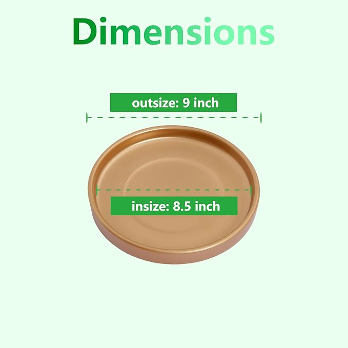 Ceramic Saucer 9 inch Round Saucer for Succulent Planter | Planter Tray (Gold, 9 inch)