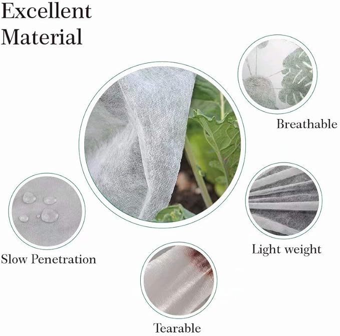 Agfabric Plant Covers Freeze Protection Floating Row Covers 14'x100' 0.9oz Plant Covers Freeze Sun Protection,Frost Cloth for Vegetables,White