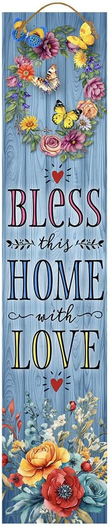 Briarwood Lane Spring Double Sided Reversible Pine Porch Leaner 47x9.5 Bless This Home For Spring Porch Leaner