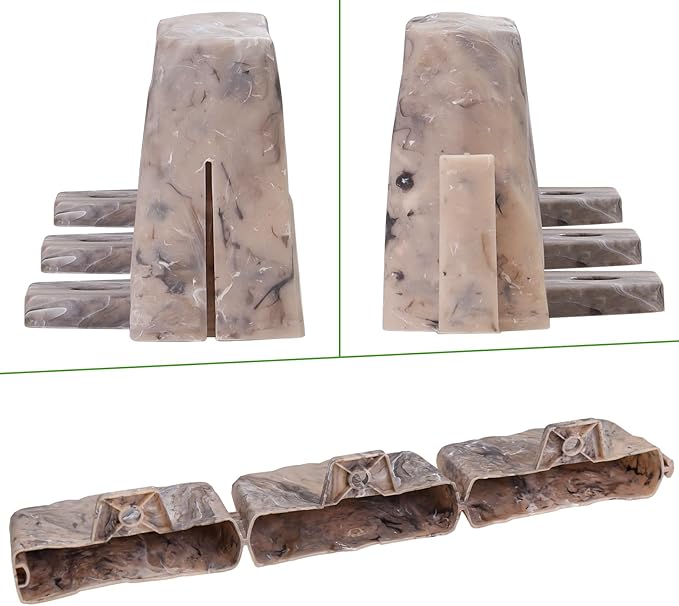 Landscape Edging Garden Edging Border Faux Stone Edging,91FT x 2.75 in Tall Decorative Stone-Look Garden Border for Flower Bed Edging,Yard Edging,Lawn Trees and Gardens,with Anchoring Spikes,Brown