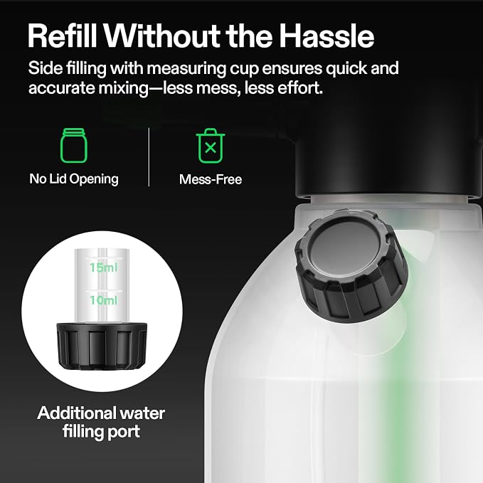 VIVOSUN Pump Sprayer, Portable Water Spray Bottle for Spraying Plants, Flowers, Weeds and Cleaning, Hand Pump with Side Filling Port, Measuring Cup, Adjustable Nozzles (Pack of 2)