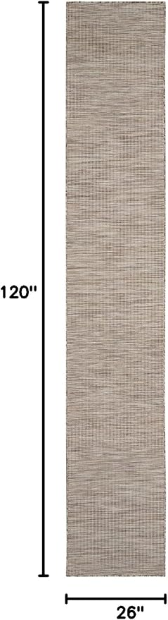 Nourison Home Positano Beige 2'2" x 10' Area Rug - Easy Clean, Non Shedding, Bed Room, Living Room, Dining Room, Kitchen (10' Runner)