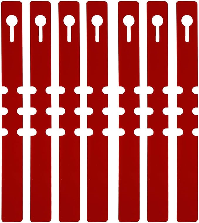 KINJOEK 1200 PCS Red Plant Labels Tags, Plastic Adjustable Wrap Around Waterproof Hanging Garden Tree Tags Plant Loop Tag for Identifying Various Outdoor Nursery Plants Flowers, 2x20cm