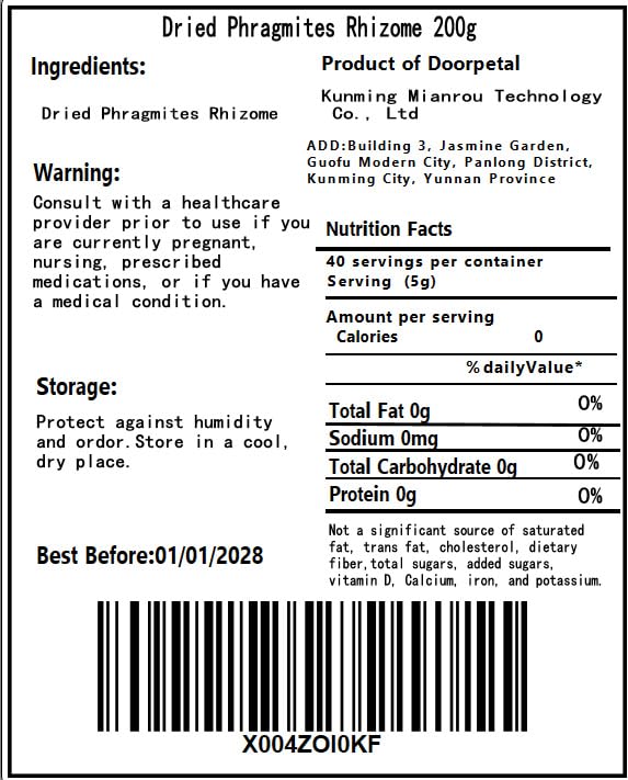 Dried Reed Rhizome- 7.05oz/200gPure Natural Chinese Herbal Medicine- Gan Lu Gen 干芦根 for Tea, Soup (Dried Phragmites Rhizome)
