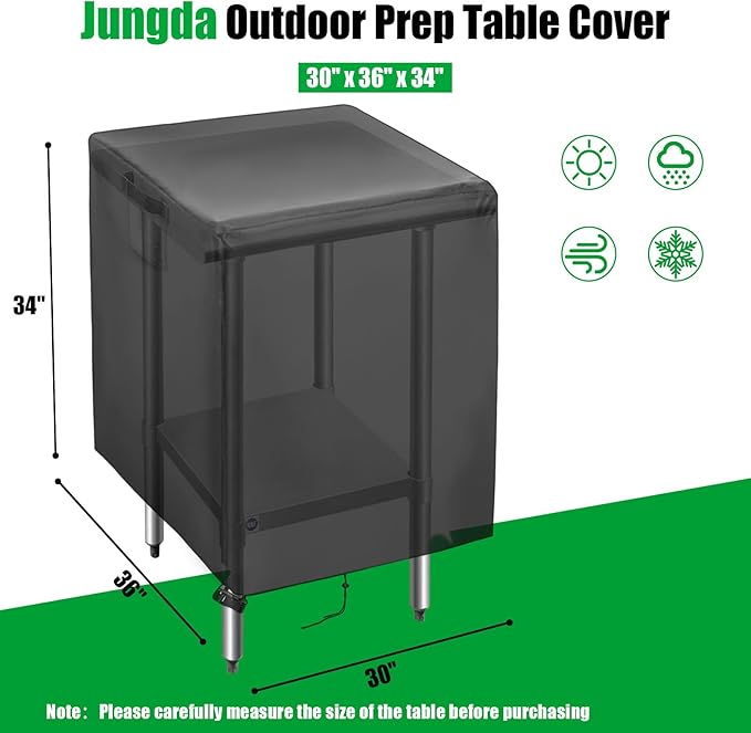 Outdoor Prep Table Cover 36 Inch, Waterproof Patio Stainless Steel Table Cover, Outdoor Grill Cart Table Cover Pizza Oven Table Covers - 36 X 30 X 34 Inch