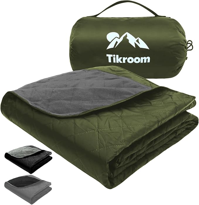 Large Waterproof Outdoor Camping Blanket 80 x 58 inch | Fleece Picnic Blankets Windproof Travel Stadium Blanket for Beaches Pets Car Camp Picnic Mat for Both Cold & Warm Weather