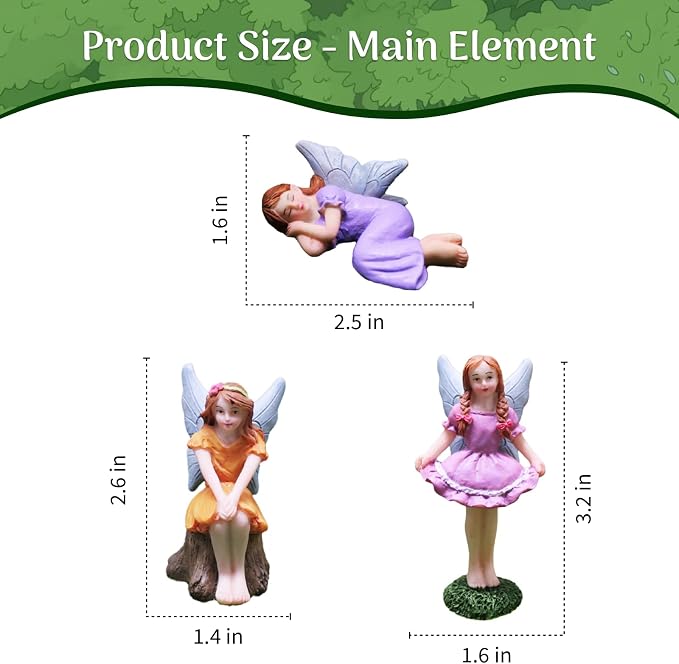 114Pcs Fairy Garden Accessories Outdoor Kit Mini Fairy House Decor Supplies | Resin Fairies Figures with Elves, Deer, Bunny, Squirrel, Owl Figurines for Miniature Garden, Yard, DIY Set