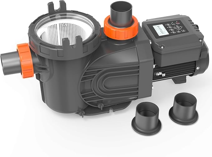 1.8HP Energy Efficient Variable Speed Pool Pump for Inground Pools 220v | Permanent Magnet Motor for Energy Savings, up to 9114 GPH High Flow, Quiet Self-Priming Pump with Timer and Filter Basket