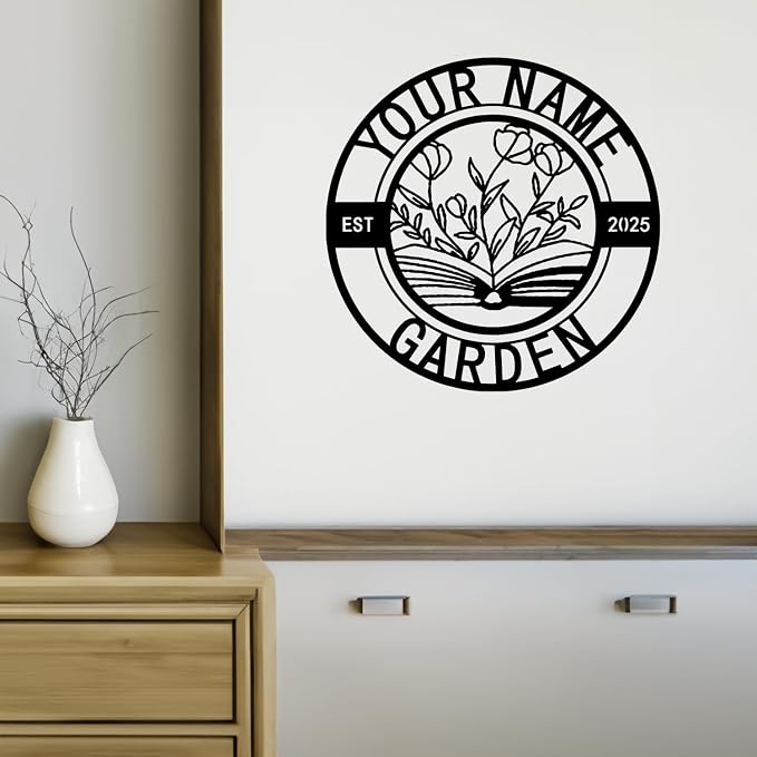 Rose Lover Outdoor Home Decor，Personalized Metal Sign, Custom Rose Metal Wall Art, Letter Monogram Sign, Rose Monogram,Personalized Rose Name Sign Decoration For Living Room