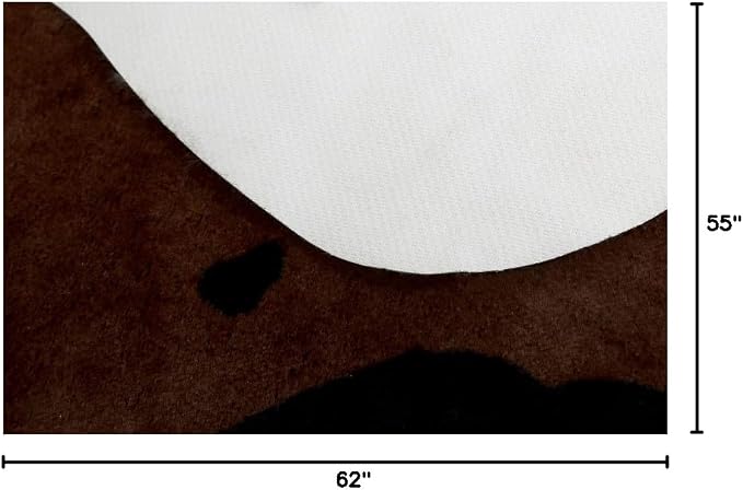 MustMat Brown Faux Cowhide Rug, American Rustic Decor 4'7"x 5'3" | Perfect For Corners & Sofa Front. Complements Western & Vintage Styles, Great for Halloween and Christmas Decor