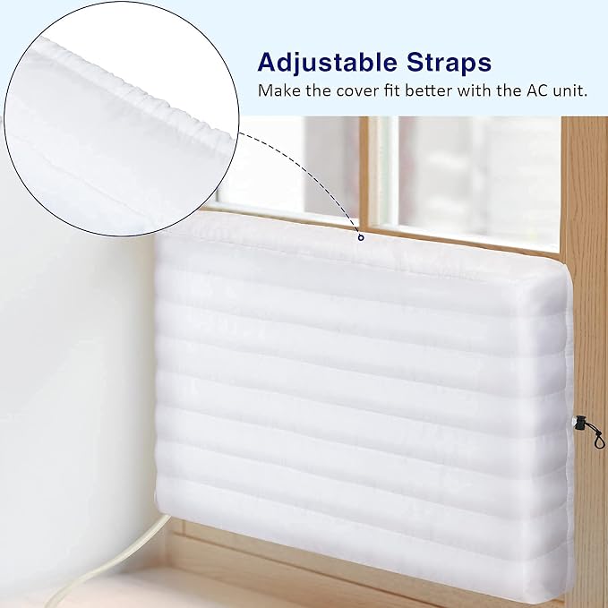 KylinLucky Indoor ACCover AC Cover for Window Unit 21 x 15 x 3.5 inches | Inside Air Conditioner Cover, Dust Protection, White