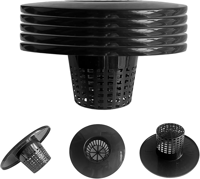 6 in. Wide Lip Bucket Basket (Pack of 5) | 5 Gallon Bucket Lids for DWC, Net Pots for Hydroponics