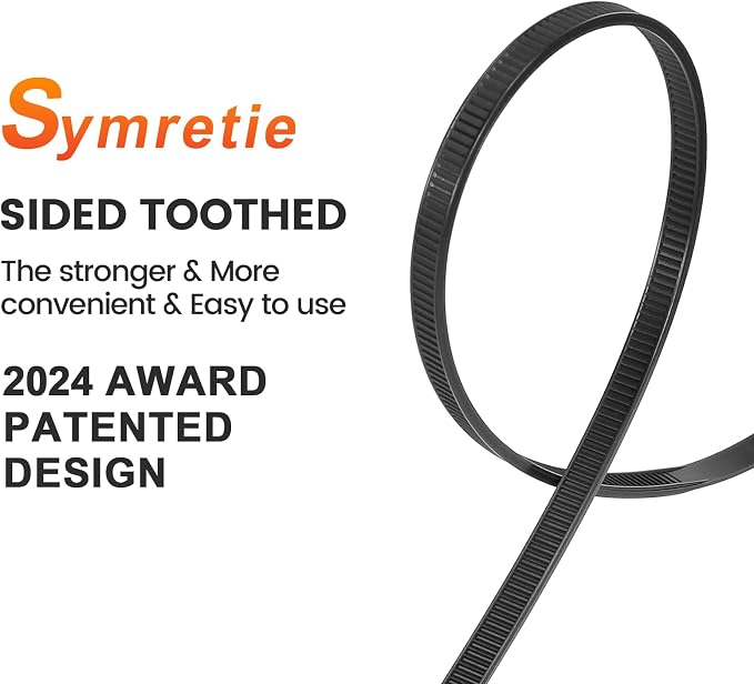 Assorted Zip Ties (400 Pack) - 6+8+12+14 Inch Double Sided Toothed, 100 LBS Tensile Strength. Heavy Duty Self-Locking Adjustable Nylon Cable Ties, More Durable for Indoor & Outdoor Use.