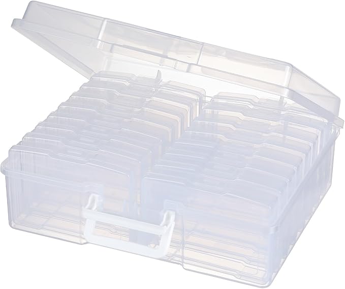 novelinks Photo Storage Box and 16 Inner 4" x 6" Photo Storage Containers | 1Pack Clear, Photo Albums 4x6 Pictures, Photo Organizers and Storage, Card Game Storage, Task Boxes for Special Education