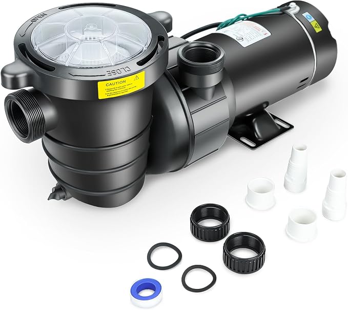 1.5 HP In/Above Ground Swimming Pool Pump, 110V 5580GPH Single Speed Pool Water Pumps lnground Above Ground with Filter Basket