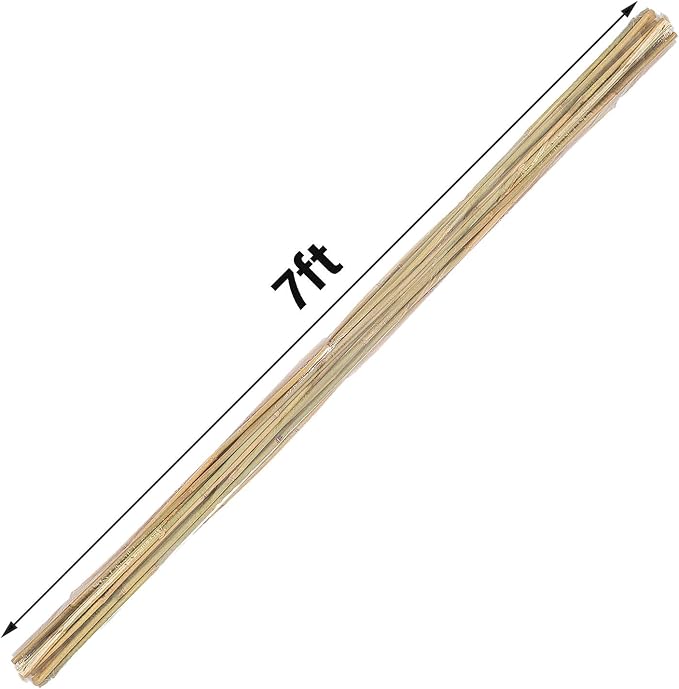 Natural Bamboo Plant Stake（7FT 15Pcs 3/4"） Sturdy Bamboo Poles, Durable Plant Bamboo Stake, Garden Climbing Plant Bracket.