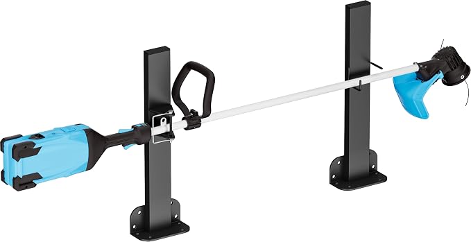 Mondazie 1 Place Weed Eater Rack for Trailer, Utility Open Trailer Trimmer Racks with Lockable Snap Buckle Mount On Landscape Truck Trailer, Weedeater Rack Holder with L-Shaped Base for Lawn Equipment