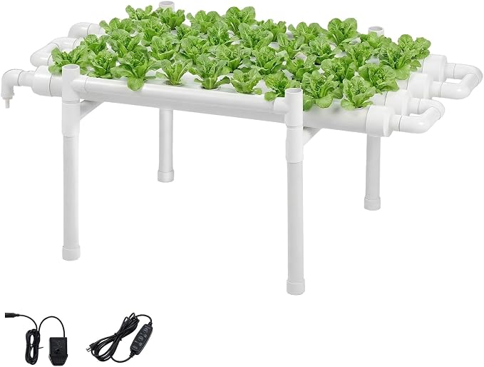 VEVOR Hydroponics Growing System Kit, 1-Tier 36 Sites UPVC Pipe Hydroponic Grow Kit with Timed Irrigation, Sun & Light Blocking Pipes, Indoor Home Garden Vegetable Planting Grow Kits for Fruit Herb