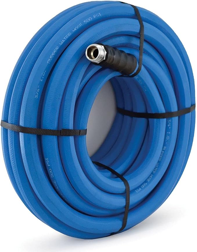 AG-LITE BSAL5850 5/8" x 50' Hot/Cold Water Rubber Garden Hose, 100% Rubber, Ultra-Light, Super Strong, 500 PSI, 50F to 190F Degrees, High Strength Polyester Braided