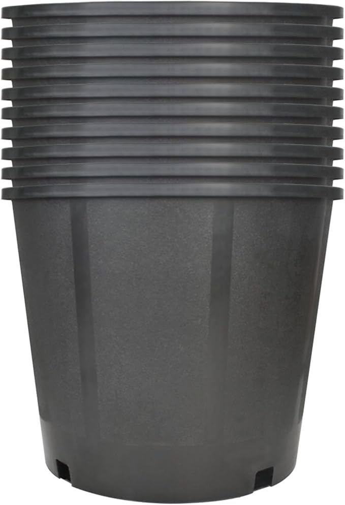 10pcs Short 3 Gallon Pots for Plants, Sturdy Plastic Planter Pots with Drainage Holes, Large Plastic Planters, Garden Planter Pots for Seedlings, Succulents