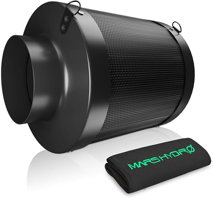MARS HYDRO 6 Inch Carbon Filter & Pre-Filter for Inline Fan,Grow Tent | Air Filter Odor Control with Australian Virgin Charcoal,Reversible Flange,For Inline Duct/Exhaust Fan,Hydroponics