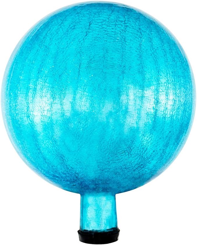 Achla Designs 10-Inch Crackle Gazing Globe Ball, Teal