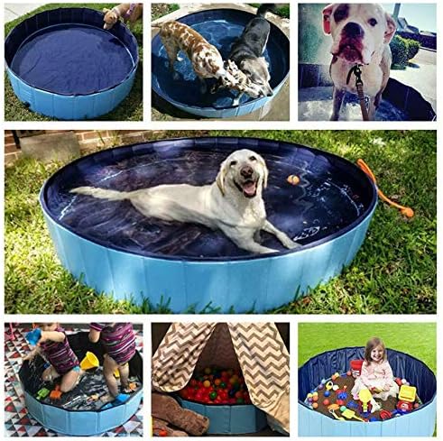 Dog Pool Foldable pet Pool Dog Swimming Pool pet Swimming Pool PVC Non-Slip for All Kinds of Pets (32x8in)