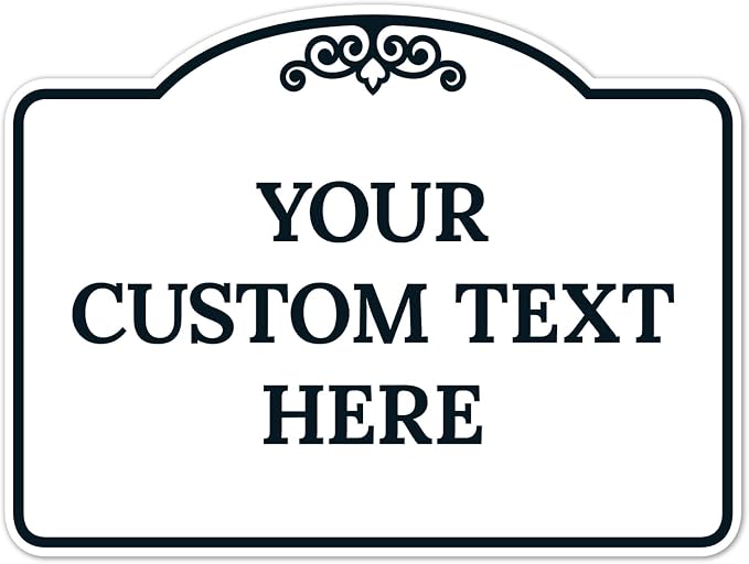 Custom Decorative Sign, Personalized Metal Sign for Driveway, Home, Airbnb, Door Plaque,White Background Black Border Sign, 18x24 Inches, ACM, Fade Resistant, Made in USA by Sigo Signs