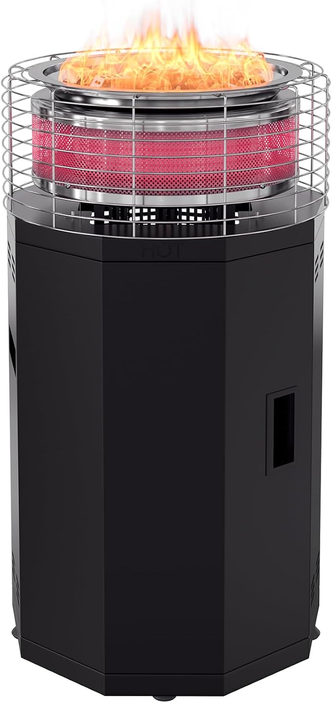 𝐍𝐞𝐰 𝐔𝐩𝐠𝐫𝐚𝐝𝐞 DoCred 34.8" H Outdoor Patio Heater | 56000 BTU 2 in 1 Smokeless Propane Fire Pit Heater for Backyard, Garden, Deck, Party
