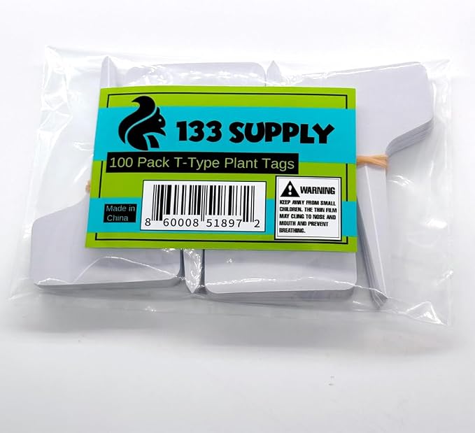 100 T-Type Plastic Plant Labels (Garden Markers Waterproof Signs for Outdoor Plant Tags Plant Markers Supplies (NO Pen) Plant T-Type Tags Indoor Herb Nursery Garden Labels